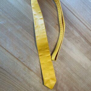 Vintage Yellow Leatherette Necktie